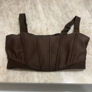 Alo Yoga Airlift Corset bra top espresso